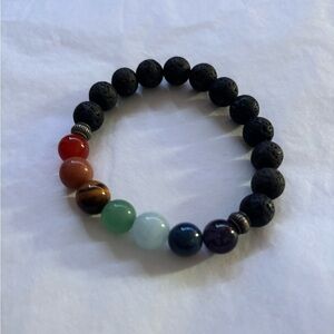 7 Chakra Stone Beaded Energy Healing Band Elastic Unisex Wristwear Bracelet